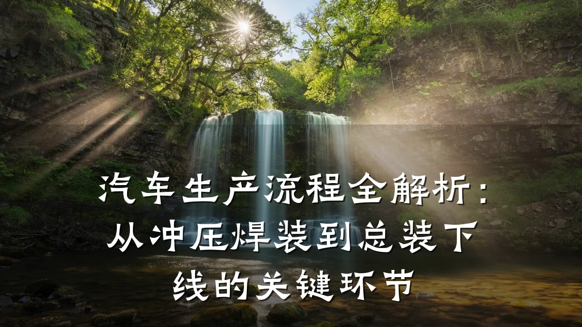 汽车生产流程全解析:从冲压焊装到总装下线的关键环节