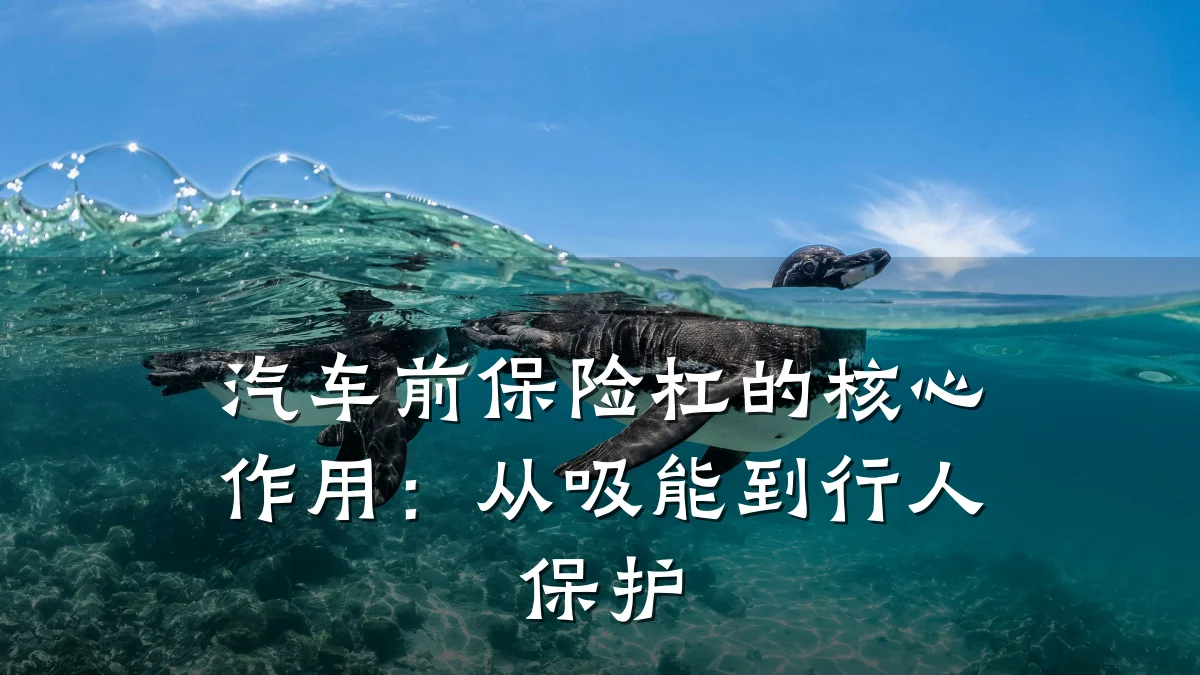 汽车前保险杠的核心作用：从吸能到行人保护