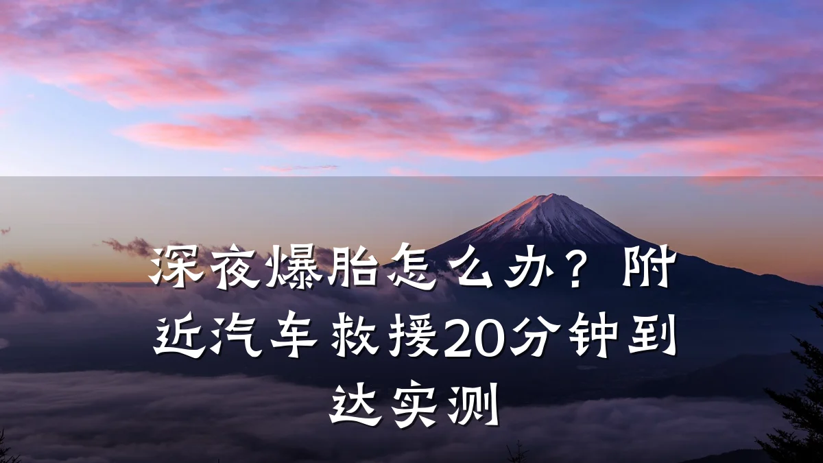 深夜爆胎怎么办？附近汽车救援20分钟到达实测