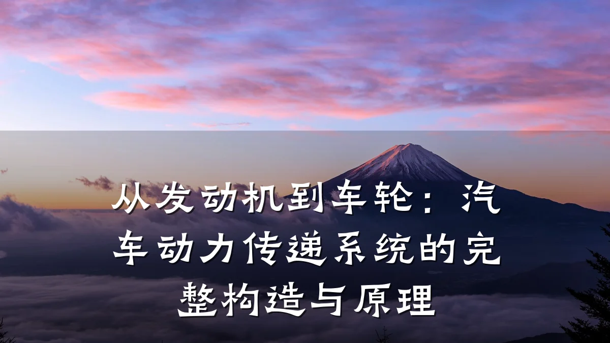 从发动机到车轮：汽车动力传递系统的完整构造与原理