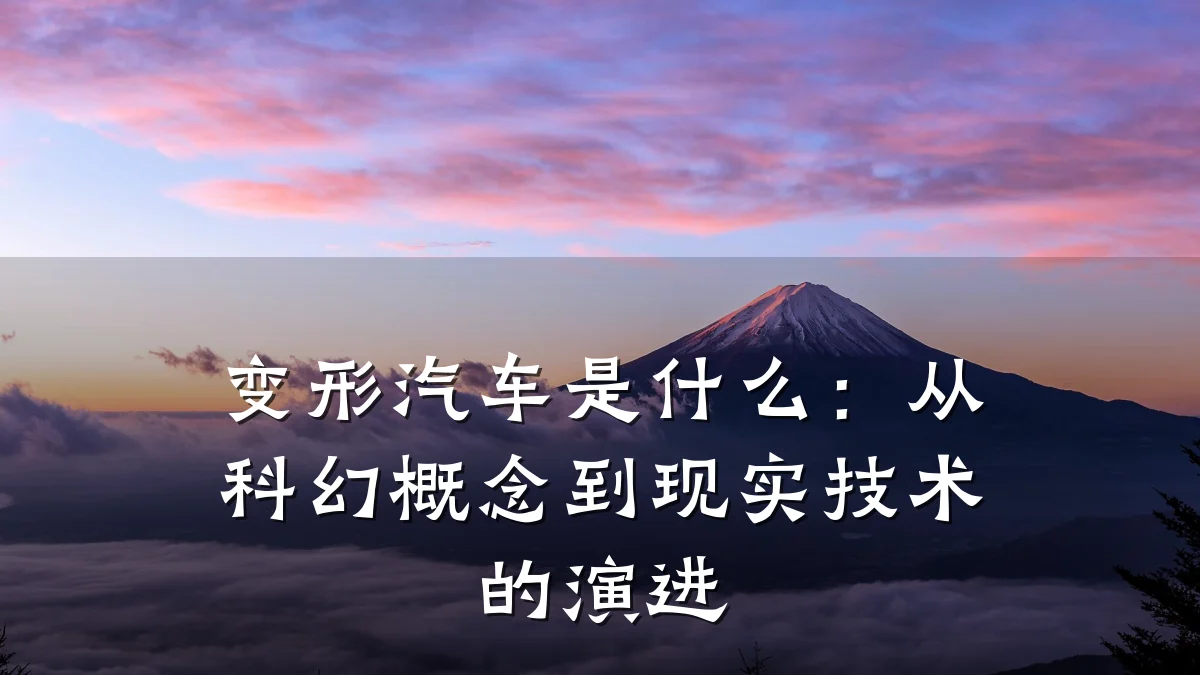 变形汽车是什么：从科幻概念到现实技术的演进