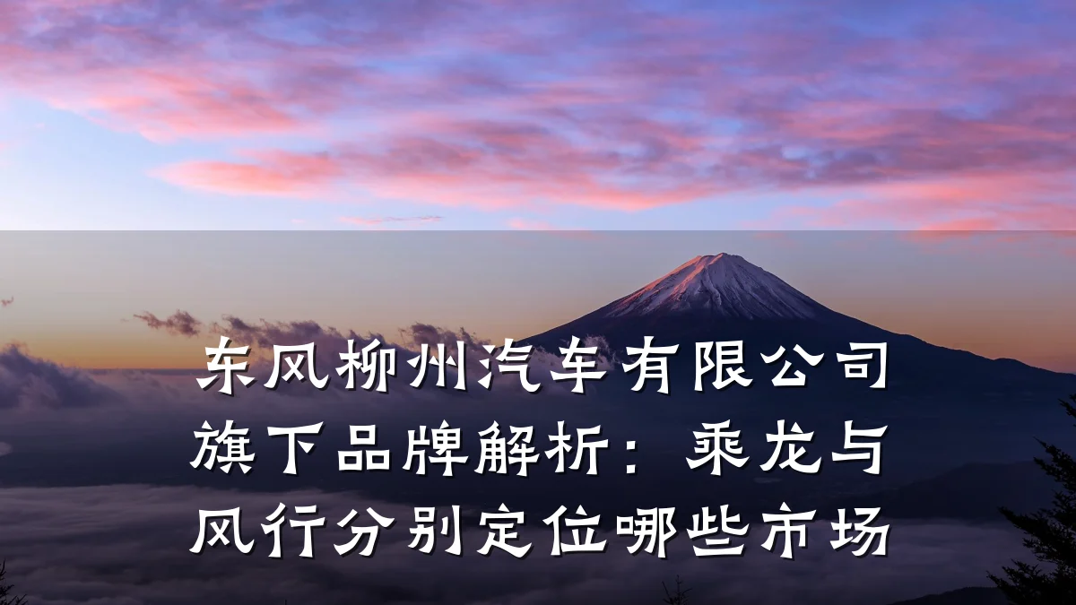 东风柳州汽车有限公司旗下品牌解析：乘龙与风行分别定位哪些市场