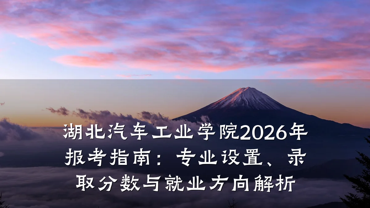 湖北汽车工业学院2026年报考指南:专业设置、录取分数与就业方向解析