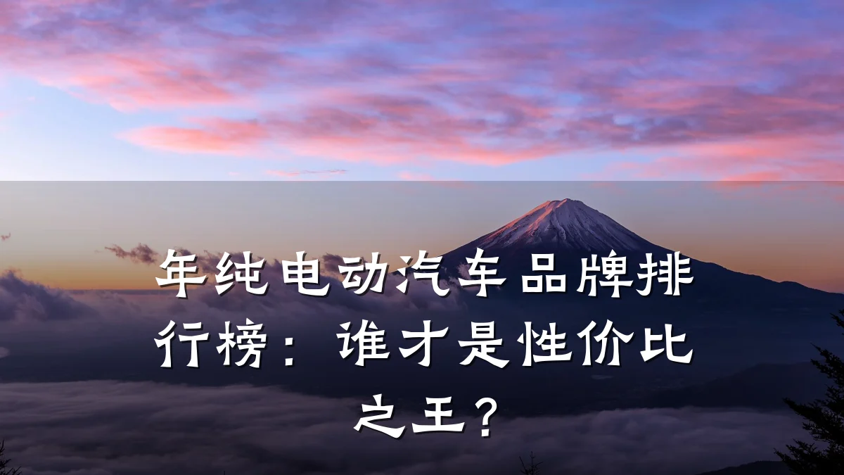 年纯电动汽车品牌排行榜:谁才是性价比之王?