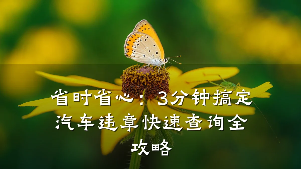 省时省心:3分钟搞定汽车违章快速查询全攻略