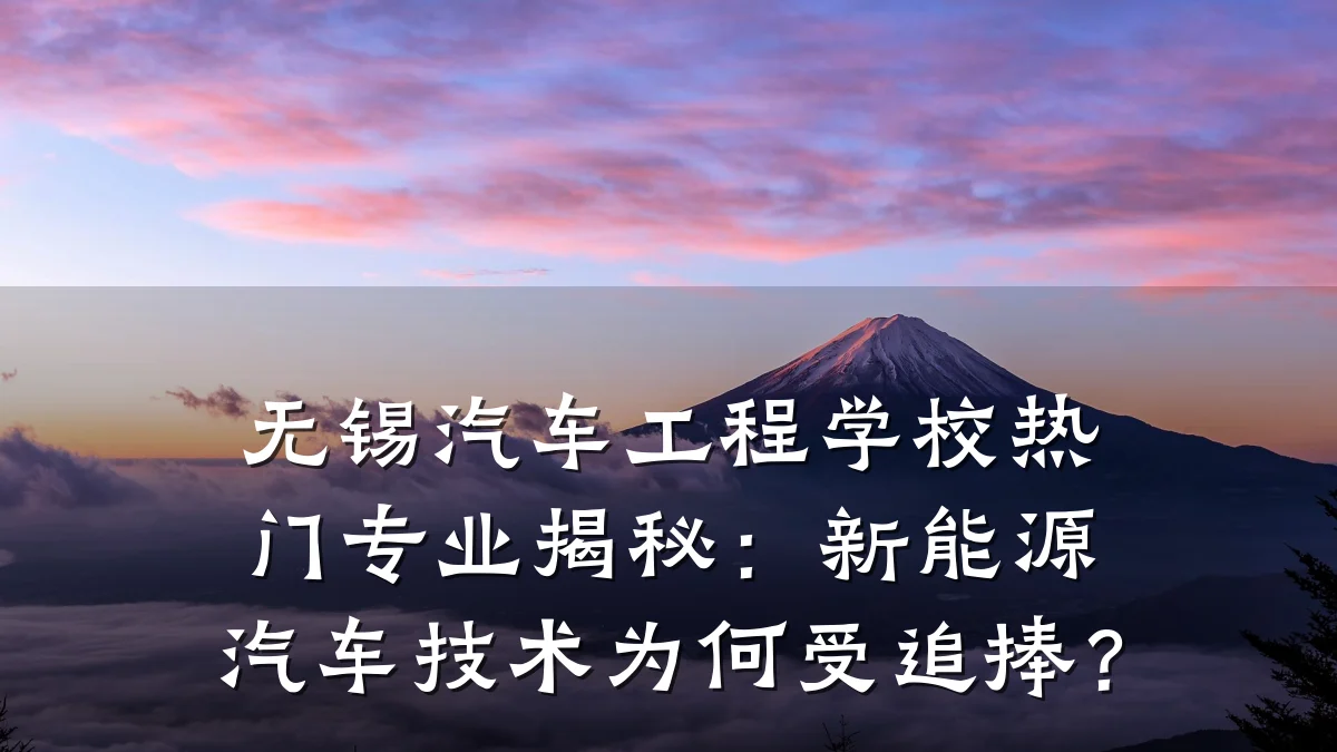 无锡汽车工程学校热门专业揭秘:新能源汽车技术为何受追捧?