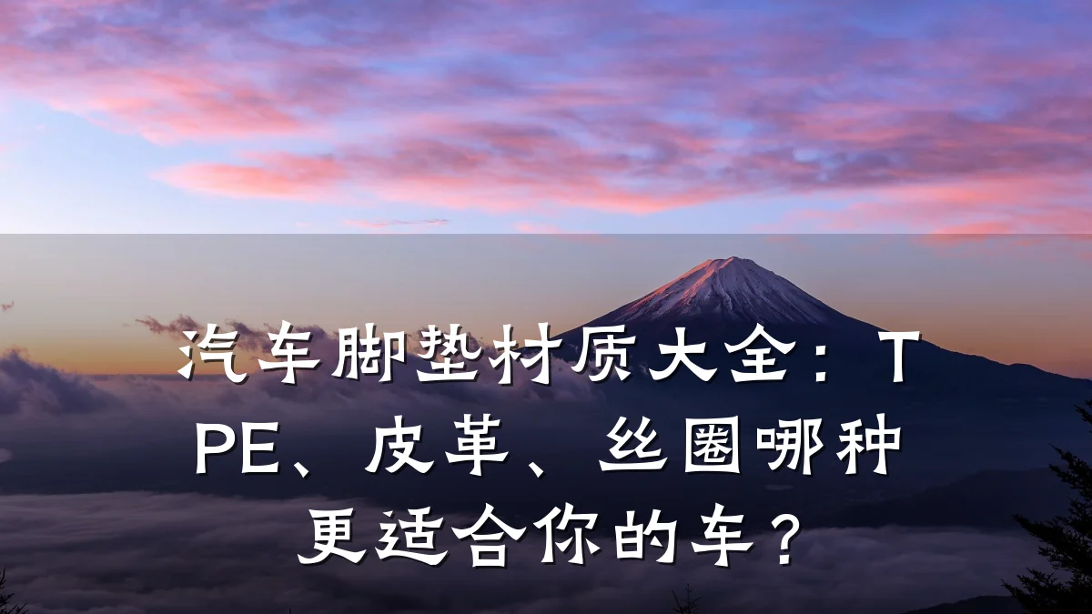 汽车脚垫材质大全:TPE、皮革、丝圈哪种更适合你的车?
