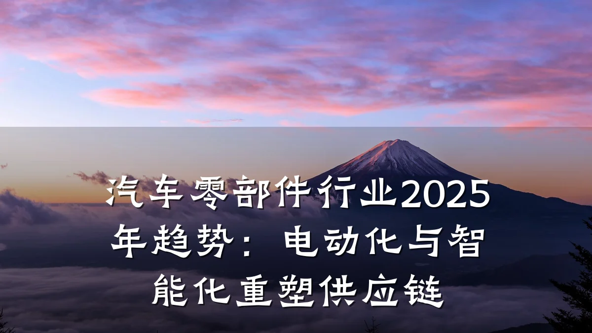 汽车零部件行业2025年趋势:电动化与智能化重塑供应链