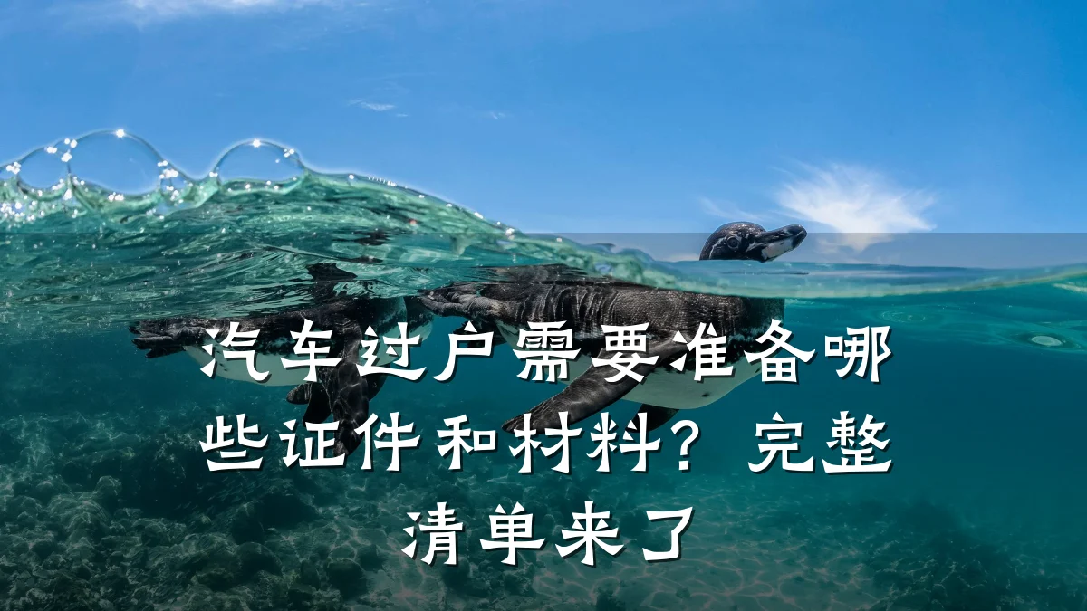 汽车过户需要准备哪些证件和材料？完整清单来了