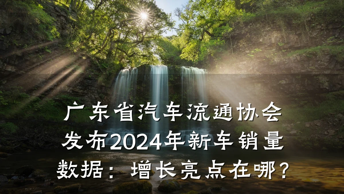 广东省汽车流通协会发布2024年新车销量数据：增长亮点在哪？