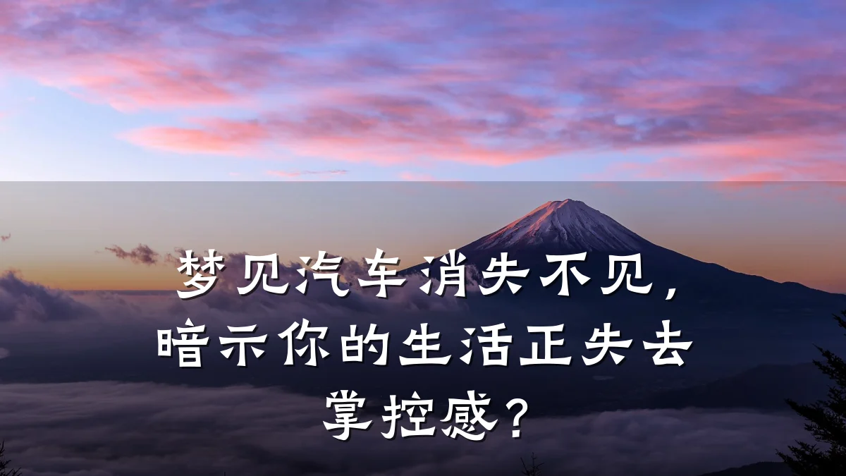 梦见汽车消失不见,暗示你的生活正失去掌控感?