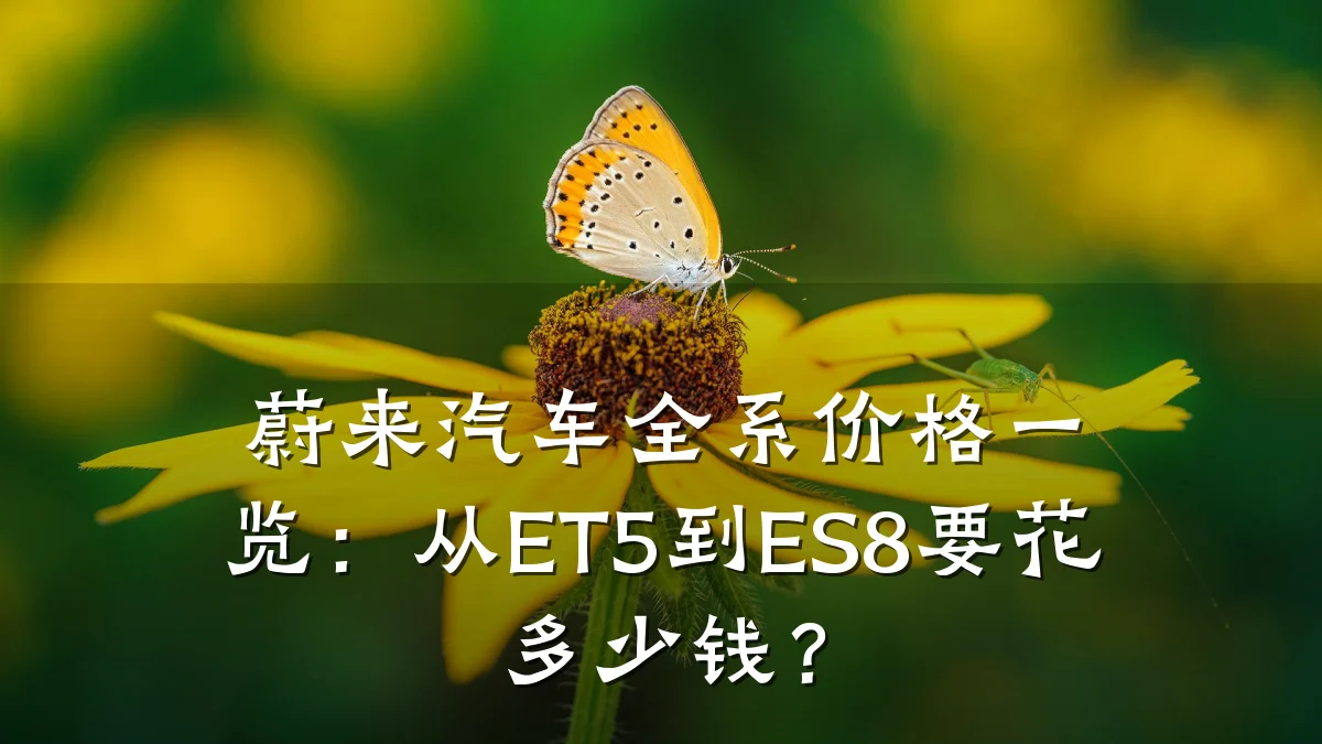 蔚来汽车全系价格一览：从ET5到ES8要花多少钱？
